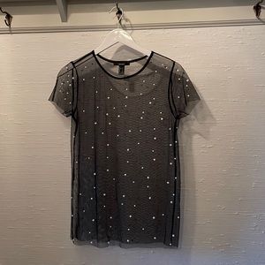 Sheer pearl top
